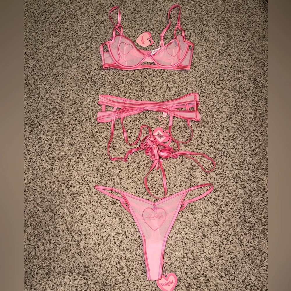 Voight Meadow Bra Garter and Panty Lingerie Set NWT